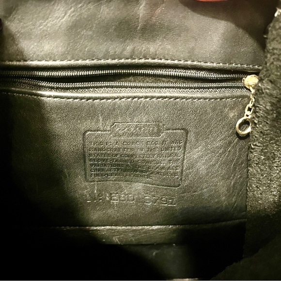 Coach Vintage Black Leather Drawstring Backpack 9791 - Picture 12 of 15